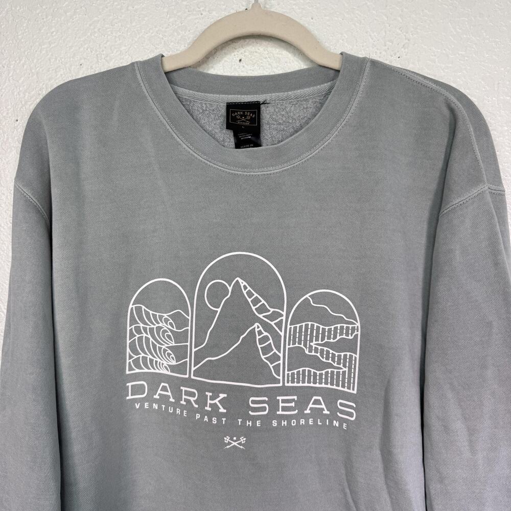 Dark Seas Sweatshirt Mens Large Summit Fleece Sage Graphic Crew Pullover NEW - Picture 6 of 10